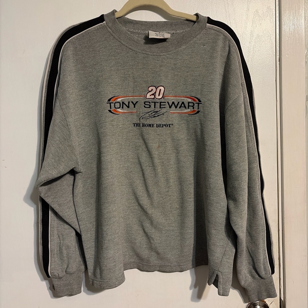 Tony Stewart Racing Gray Crewneck Sweater